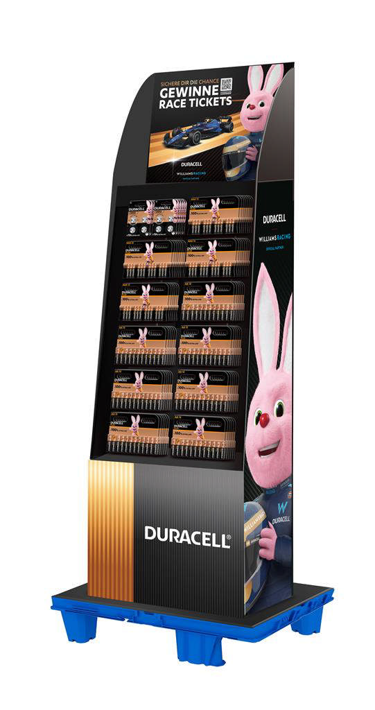 Duracell Plus Aufsteller 1/4 Chep mit 86 VBE